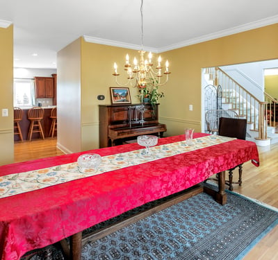 The spacious Dining Room accommodates a 10-foot table.