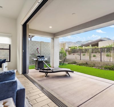 Private side yard featuring desert landscaping and clean lines. Enhances the overall outdoor functionality of this Scottsdale residence.