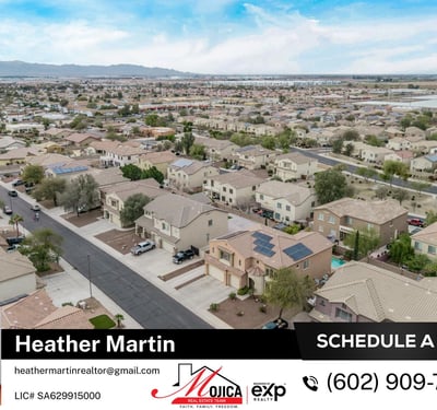 Wide drone view showcases the home s location within a desirable Glendale neighborhood. Featuring solar panels, a private backyard pool, and spacious lot layout, this property offers efficiency, comfort, and strong curb appeal.