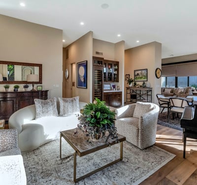 Sleek kitchen with expansive counters, rich cabinetry, and functional layout designed for everyday living and entertaining in Phoenix.