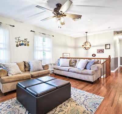 Bright and inviting living room.