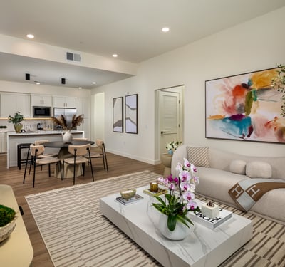 Living Room with Open Floor Plan - 3Bedrooms 3 Baths Plan