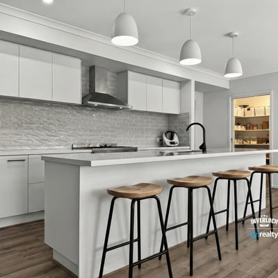 Spacious kitchen featuring modern appliances, a large island, and ample storage for culinary enthusiasts.