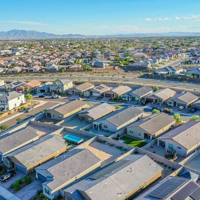 A beautiful aerial angle emphasizing how the community is embraced by scenic mountain ranges. Perfect for nature lovers and outdoor enthusiasts.