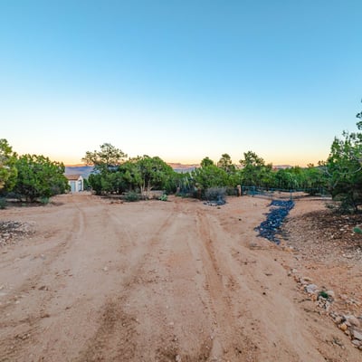 This long private drive provides a quiet approach through natural vegetation and gently rolling land, emphasizing the property s privacy and acreage.