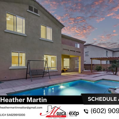 Desert landscaping surrounds the private pool, creating a beautiful yet easy-maintenance outdoor space. This Glendale home delivers comfort, efficiency, and entertaining versatility.