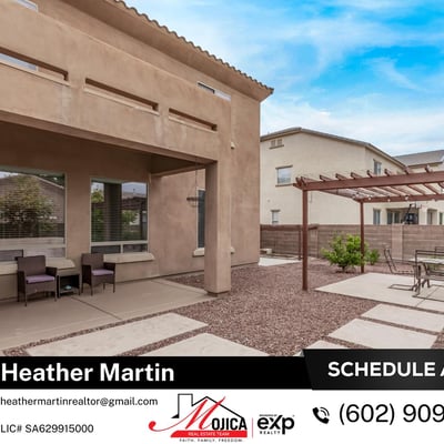 This covered patio and pergola space provide ample room for outdoor dining and lounging. Located in Glendale, the backyard layout pairs beautifully with the home s open floor plan and energy-conscious features.