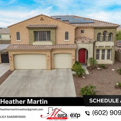 Broad aerial view emphasizes the home s Mediterranean-inspired design, solar panel system, and spacious lot. The landscaped front yard and generous driveway complete this Glendale property s strong first impression.