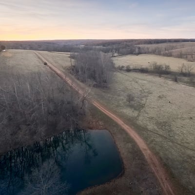 Looking west. The ranch manager's home is under the setting sun.