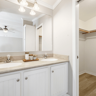 Primary bath with walk in closet