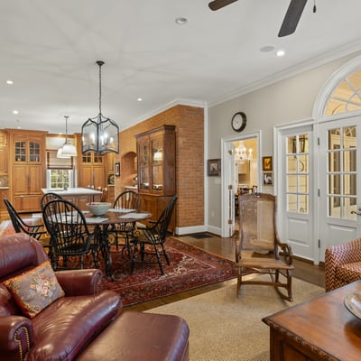 Informal sitting and eating area off kitchen