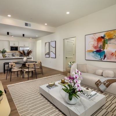 Living Room with Open Floor Plan - 3Bedrooms 3 Baths Plan