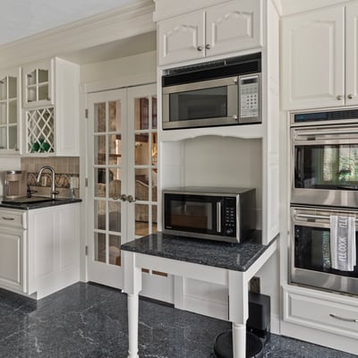 Modern kitchen featuring sleek cabinetry, high-end appliances, and ample counter space for culinary pursuits.