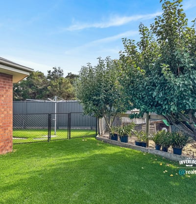 Spacious backyard featuring mature trees, lush grass, and ample room for gardening or outdoor activities.