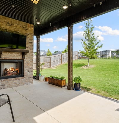 Covered Patio with Gas Fireplace and Gas Hook-up