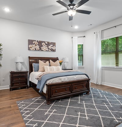 Primary bedroom with upgraded bay windows