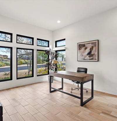 Comfortable casita interior offering modern finishes and flexible living space. Perfect for guests or a quiet workspace in this Scottsdale home.