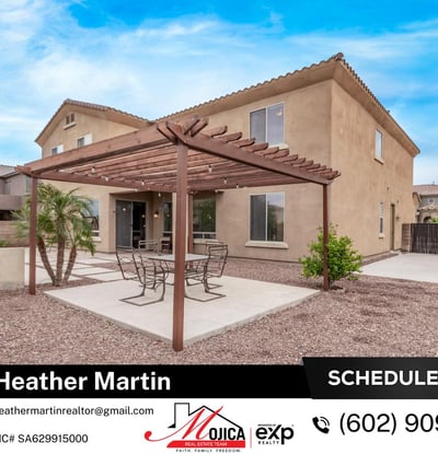 Dine outdoors beneath the pergola while overlooking the pool and landscaped yard. This Glendale property offers seamless indoor-outdoor living with efficient design and inviting entertainment space.