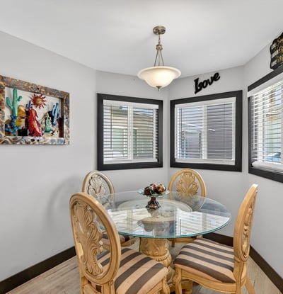 Inviting dining nook with natural light and updated finishes, perfect for casual meals and gatherings.