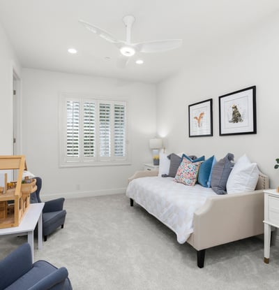 Bedroom 5-Bright and airy bedroom featuring natural light thru the plantation shutters, lots of storage and direct access en-suite bath