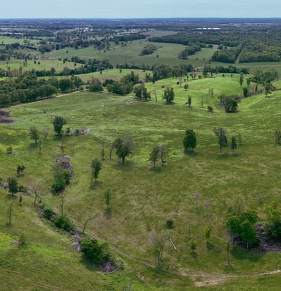 Panning south east. North Corral on left, Ranch manager's home on the right.