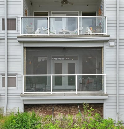 Motorized Remote Controlled Balcony Screen in Down Position