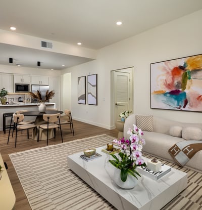 Living Room with Open Floor Plan - 3Bedrooms 3 Baths Plan
