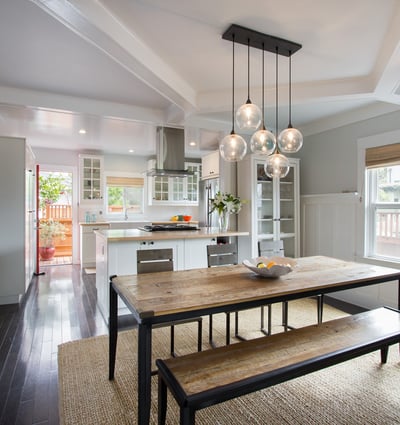 Tasteful fixtures and ceiling fans.