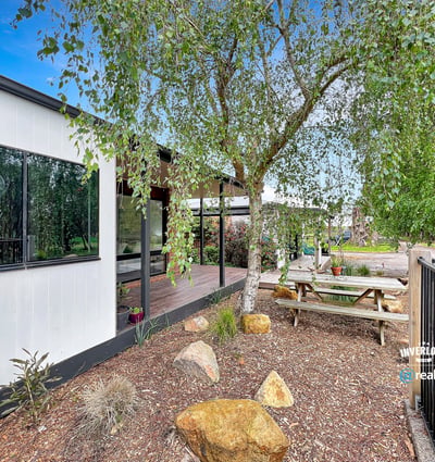 This property features a modern home surrounded by landscaped outdoor spaces ideal for entertaining and relaxation.