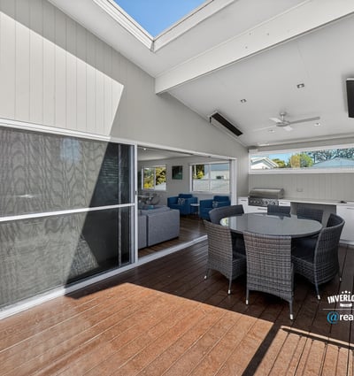 Spacious outdoor living area featuring a modern design, perfect for entertaining and relaxation.