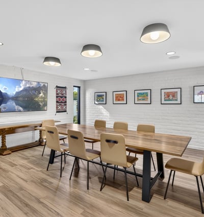 Community clubhouse designed for social events and gatherings, featuring contemporary finishes and flexible seating areas.