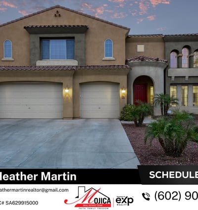 This impressive two-story home features arched windows, tile roofing, and a bold front entry. The spacious driveway and low-care yard highlight the thoughtful design of this Glendale property.