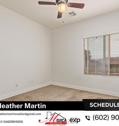 This inviting bedroom offers plush carpet and ample window light. Ideal for guests or a home office within this Glendale home featuring pool, loft, and 3-car garage.