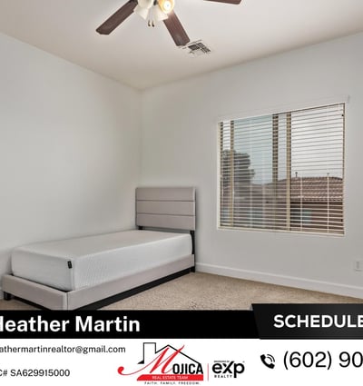 This airy bedroom provides neutral finishes and comfortable proportions. A great complement to this Glendale home s expansive loft and open-concept kitchen.
