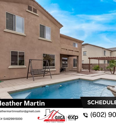 Enjoy outdoor living in Glendale with a refreshing pool, shaded covered patio, and extended paver decking. The thoughtfully designed backyard enhances entertaining potential and complements the home s energy-efficient upgrades.