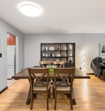 Spacious dining area with modern furnishings, seamlessly connecting to the living space for effortless entertaining.