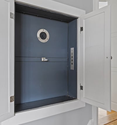 Discover a unique built-in safe, perfect for securing valuables in a convenient location.