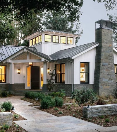 Charming modern craftsman home featuring a stylish exterior, expansive windows, and beautifully landscaped surroundings.