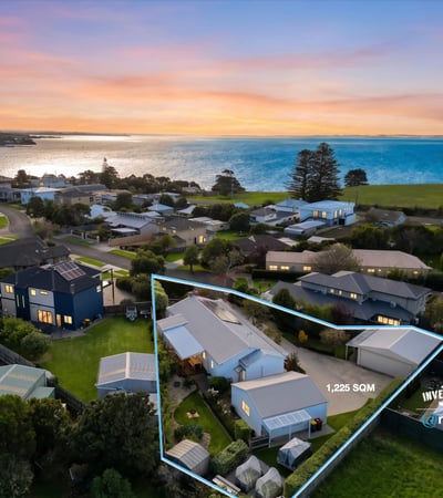 Expansive 1,225 sqm property with stunning ocean views and ample outdoor space for potential development.