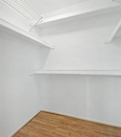 A large walk-in closet delivers excellent storage capacity with multiple shelving and hanging areas. This dedicated space helps keep the primary suite organized and clutter-free.