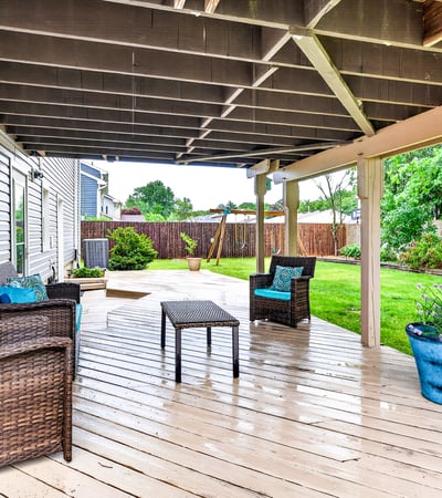 Charming outdoor patio.