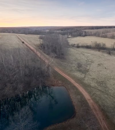 Looking west. The ranch manager's home is under the setting sun.