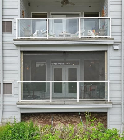 Motorized Remote Controlled Balcony Screen in Down Position