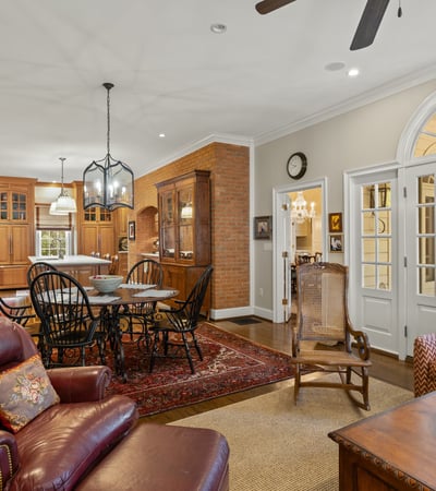 Informal sitting and eating area off kitchen