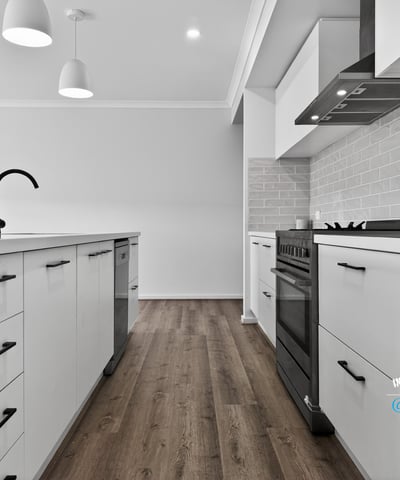 Modern kitchen featuring sleek cabinetry, ample counter space, and high-end appliances for culinary enthusiasts.
