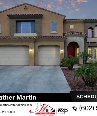 This impressive two-story home features arched windows, tile roofing, and a bold front entry. The spacious driveway and low-care yard highlight the thoughtful design of this Glendale property.