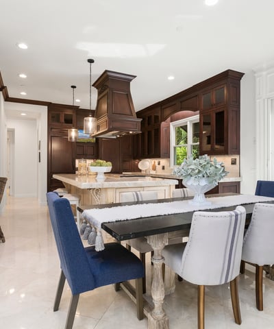 Modern kitchen with seamless access to the outdoor living area.