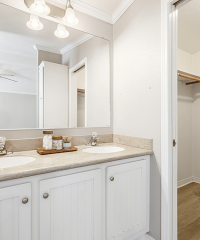 Primary bath with walk in closet