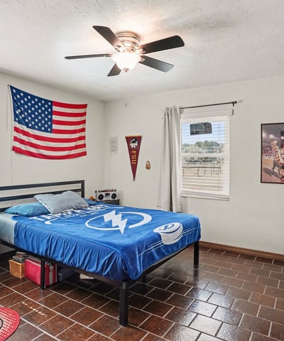 Second bedroom located down the end of the hallway, on the southwest corner of the house.