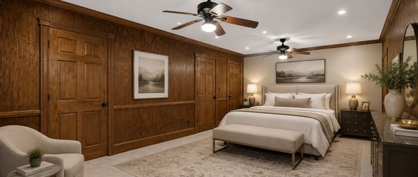 Virtually staged photo of spacious ensuite bedroom